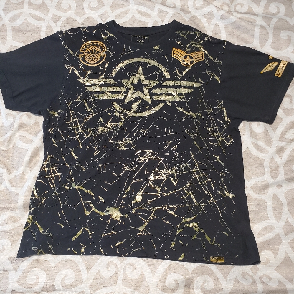4x Men Black & Gold T-Shirt